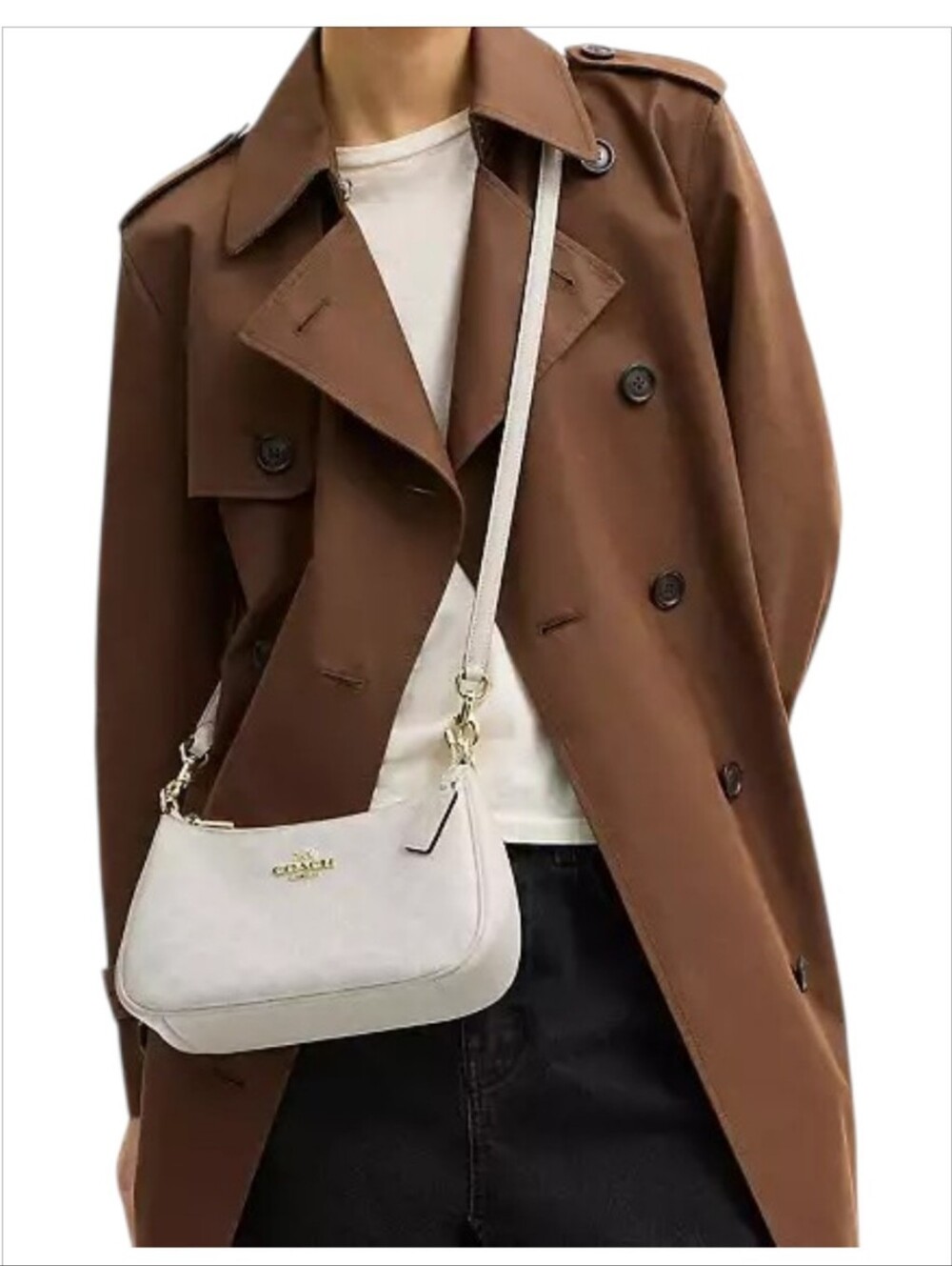 Coach Teri Shoulder Bag in Signature Canvas White Chalk Crossbody NWT - Picture 4 of 15